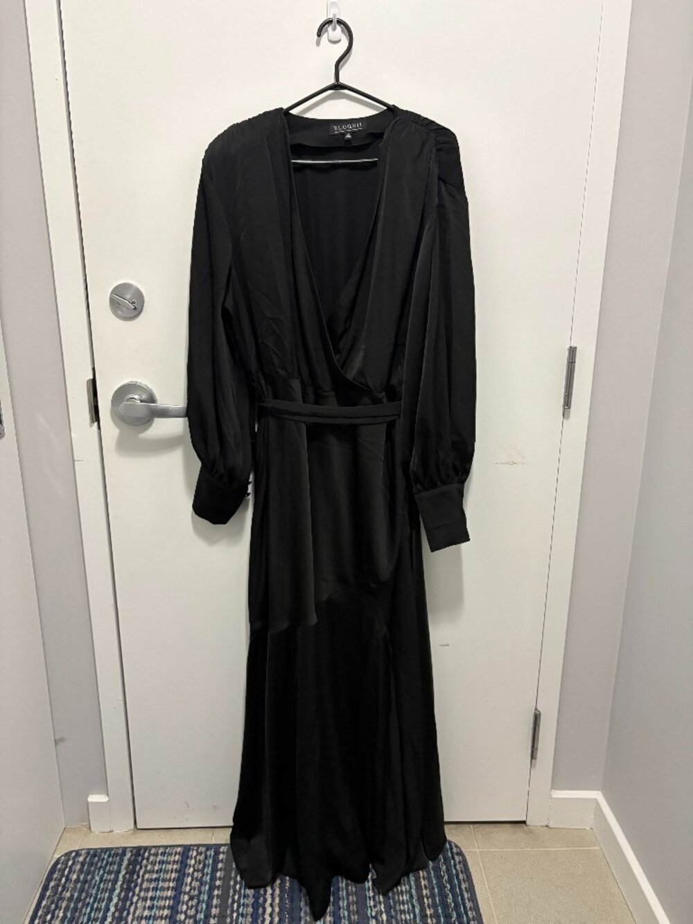 Eloquii Satin Maxi Dress - Black Onyx, Size US18